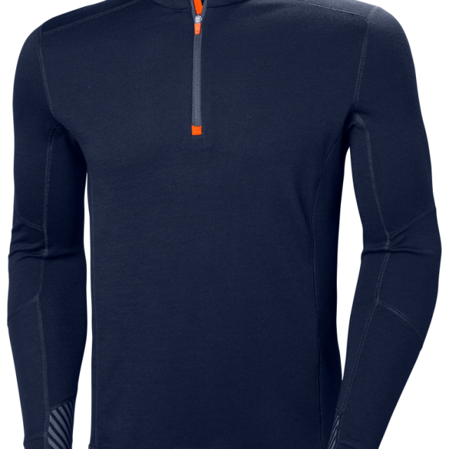 U-STÄLL HELLY HANSEN TRÖJA HALVDRAG MERINO, MARIN L POLYPROPYLEN LIFA