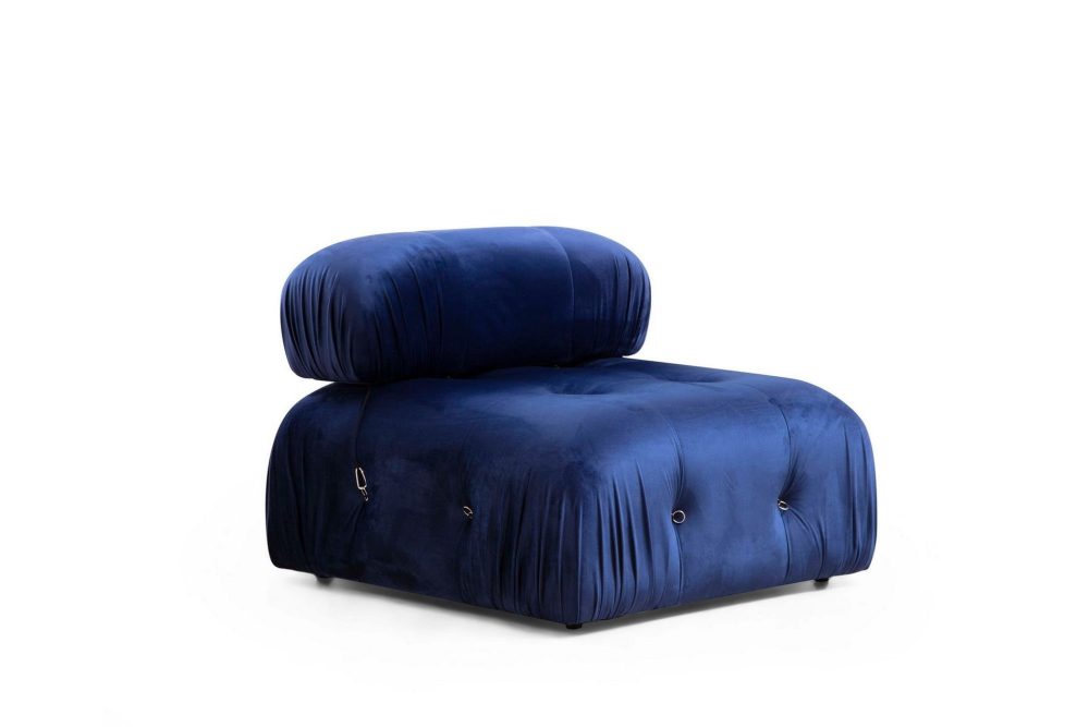 Belgin Mittmodul / Fåtölj 95 cm med fast ryggstöd och repdetaljer