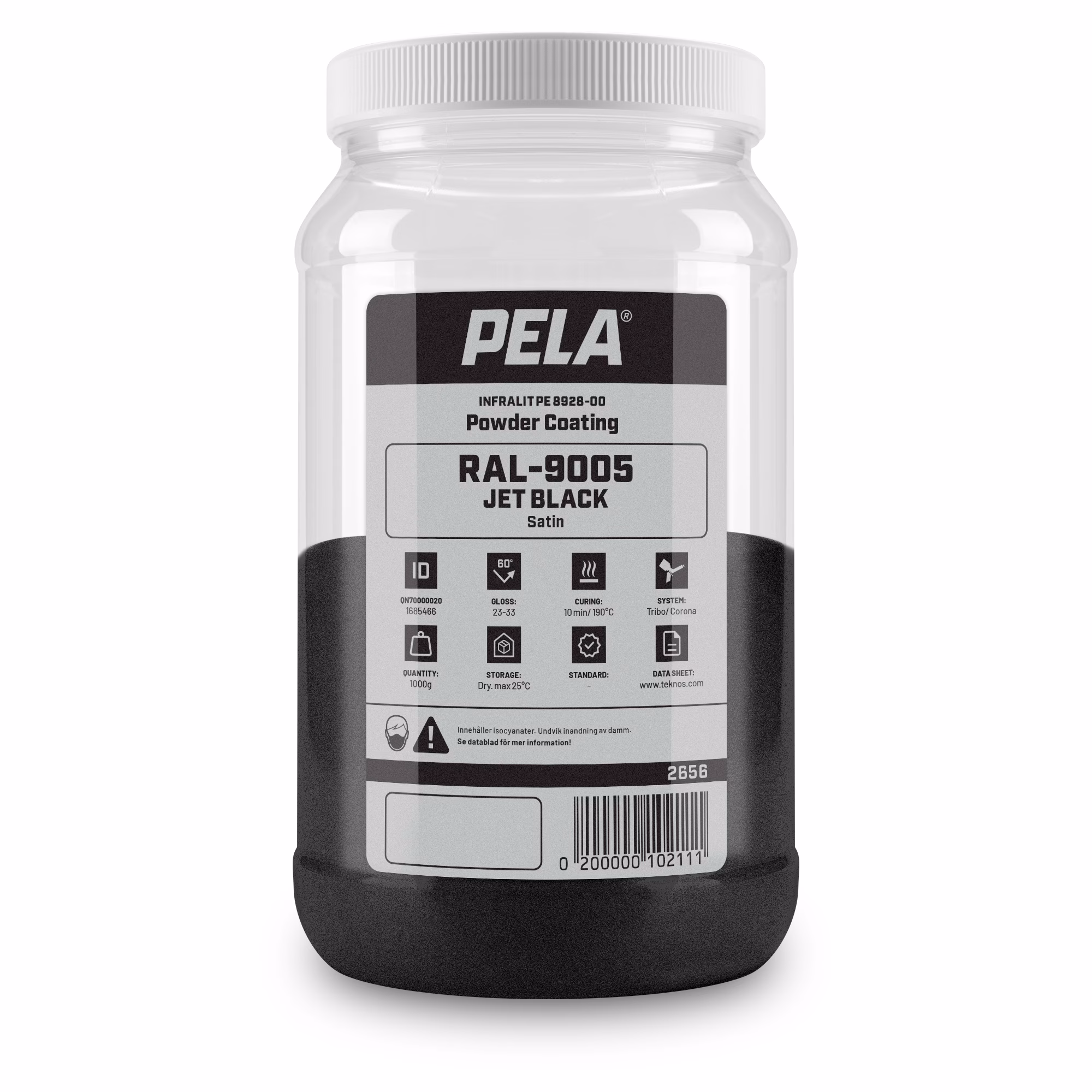 Kjøp Pulverlakkfarge sort, matt, 1 kg
