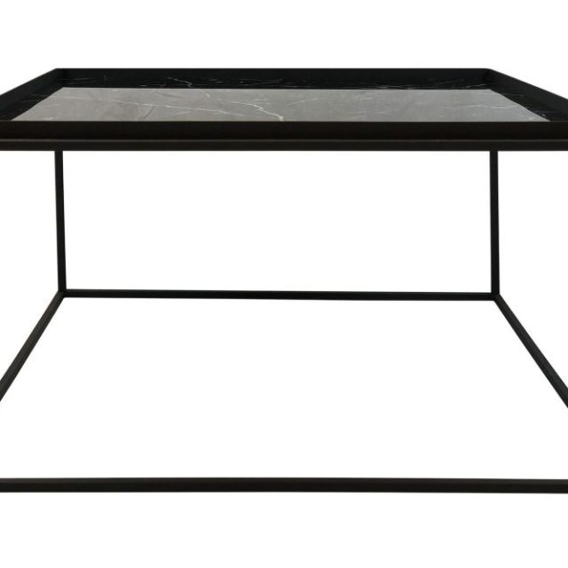 Burwick Soffbord 80 cm Marmormönster Kvadratisk