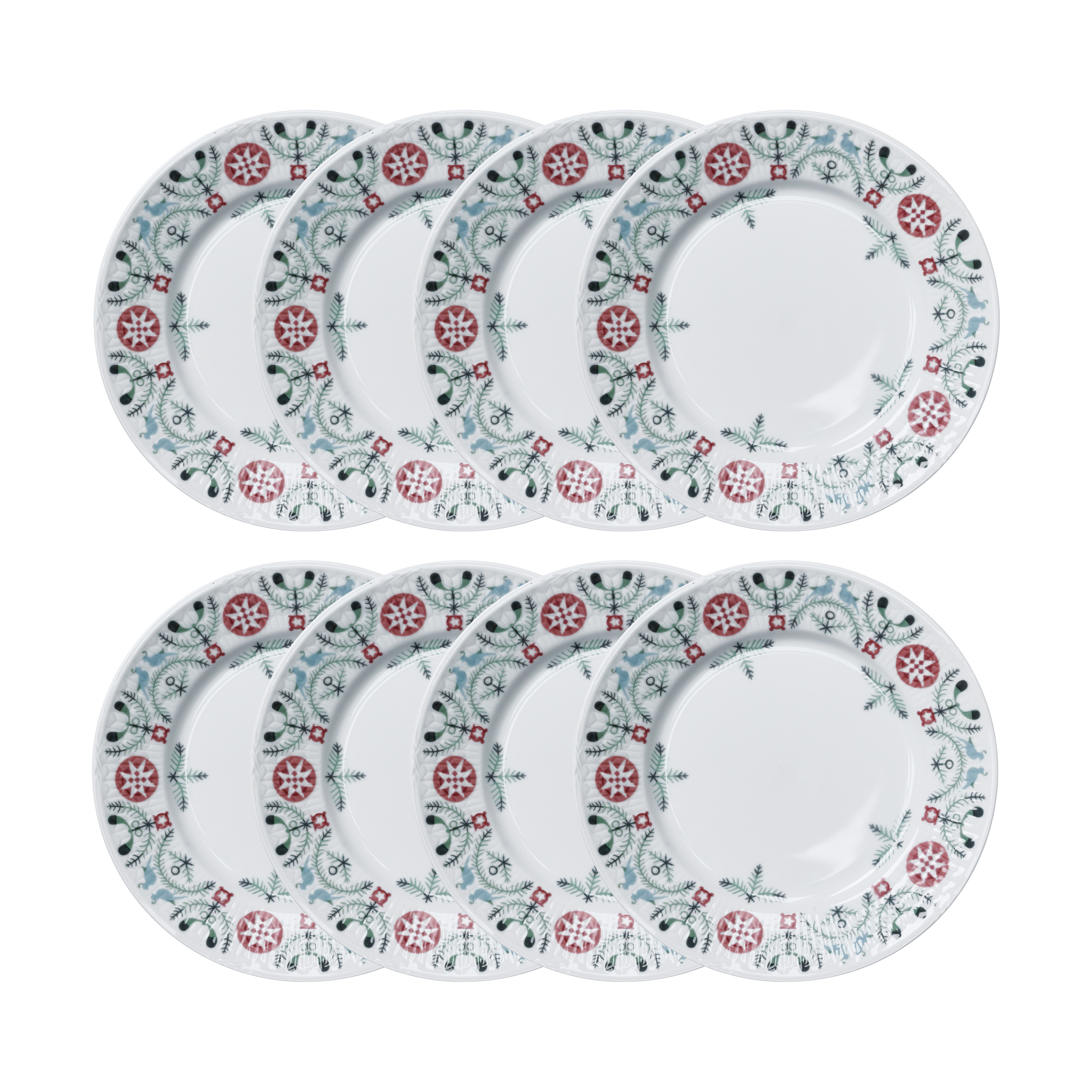 Swedish Grace Winter assiett Ø17 cm 8-pack - Vit