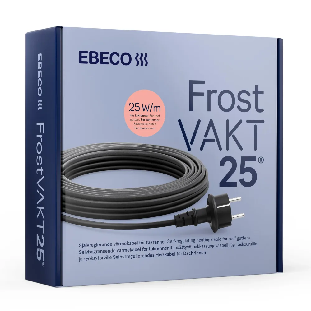 Ebeco Frostvakt 25 Värmekabel 25 W/m, självreglerande, stickkontakt 30 m, 750 W