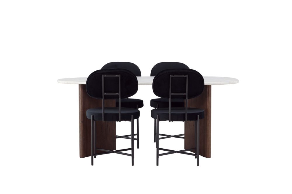 Grönvik Matgrupp 180 cm Oval med 4 Stella Stolar
