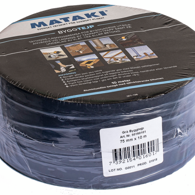BYGGTEJP MATAKI MATAKI GRÅ 10MX75MM