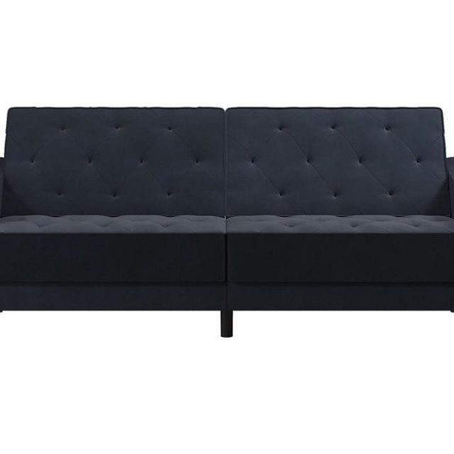 Vintage Tufted 2-sits Bäddsoffa Marinblå