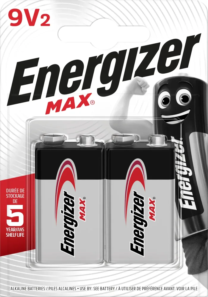 Energizer Max Batteri 9V/522, 2-pack
