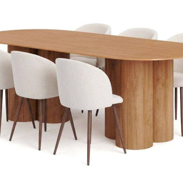 Juno Matgrupp rektangulärt 220 cm Ek med 6 Greya Matstolar