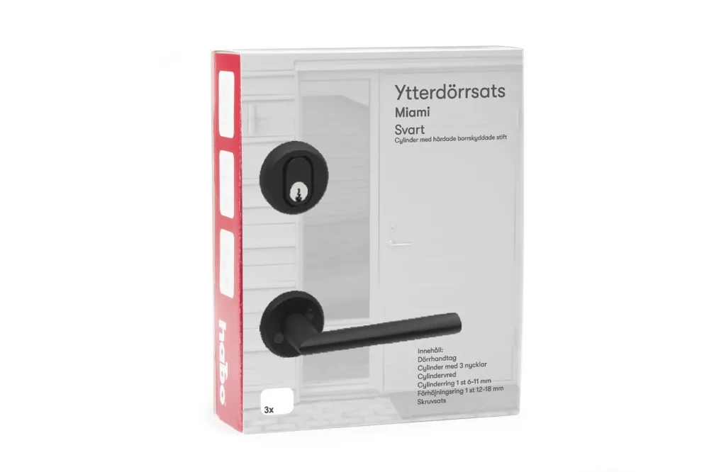 Habo Miami 19833 Ytterdörrsats utan låshus Borstad aluminium - Bild 2