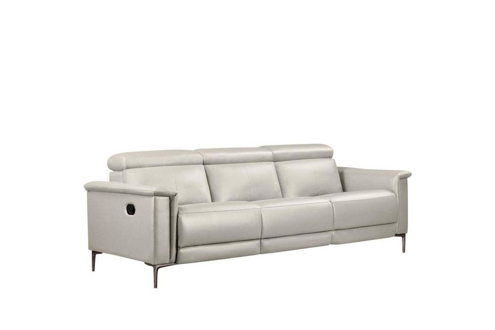 Reclinersoffa utan hörn Loft24 3-sitssoffa Lund Cream White