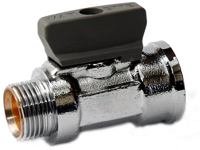 Vatette FG073043408 Kulventil rak, förkromad, med vred, inv /utv gänga G10 x G10