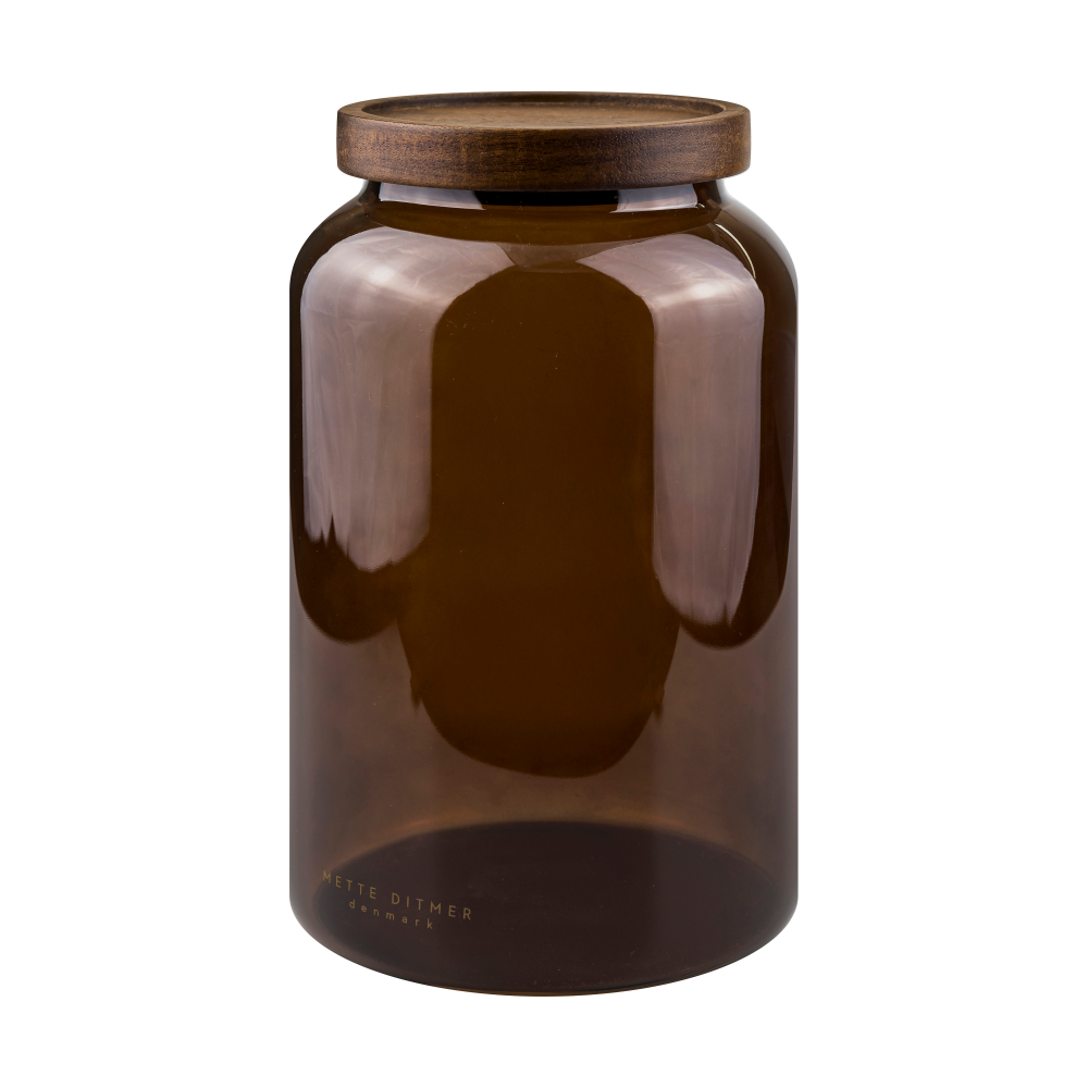 Luna burk med lock large 20 cm, Brown