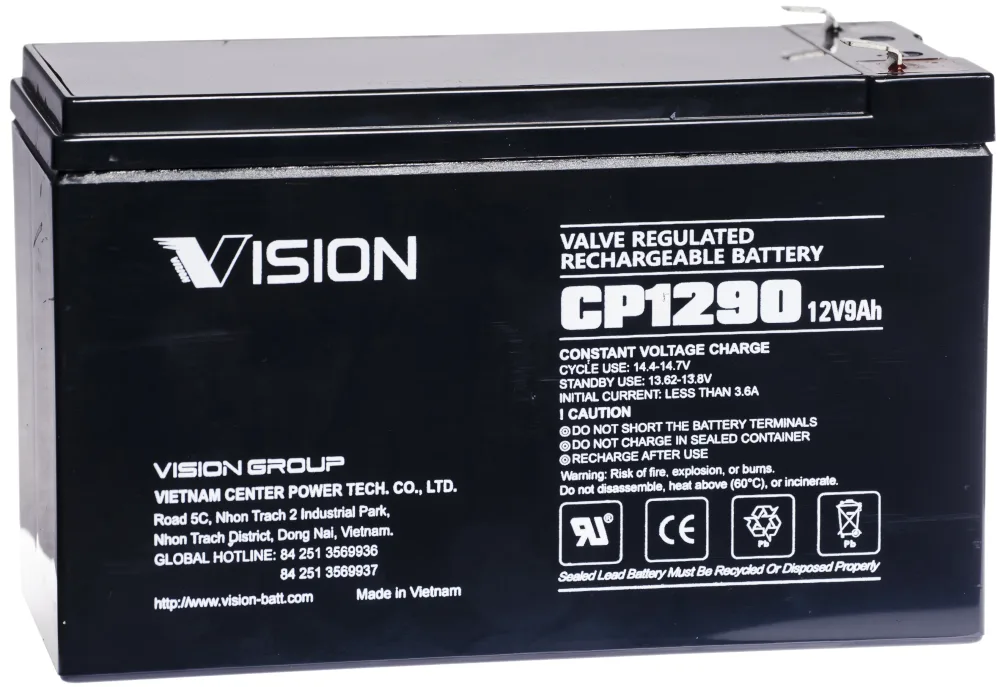 Vision CP1290 Batteri 12V 9 Ah