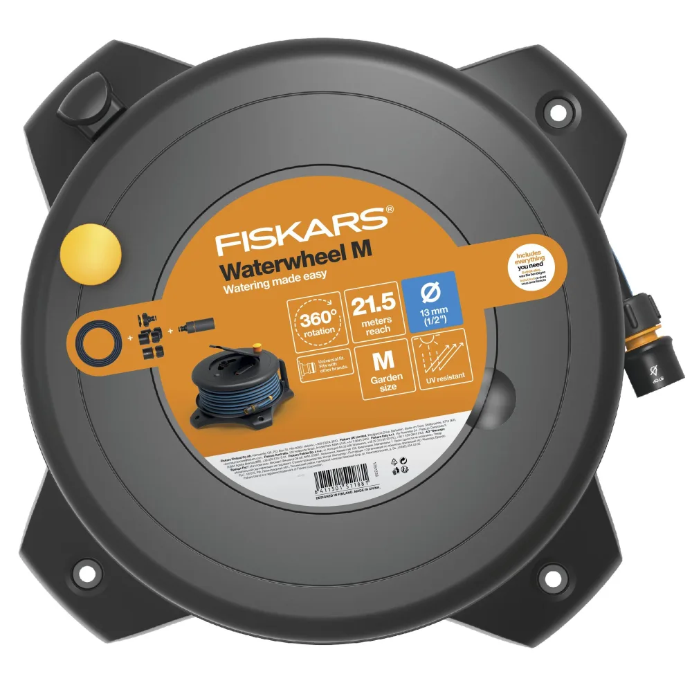 Fiskars Solid Waterwheel Slangvinda L, 13 mm, med 30 m slang - Bild 2