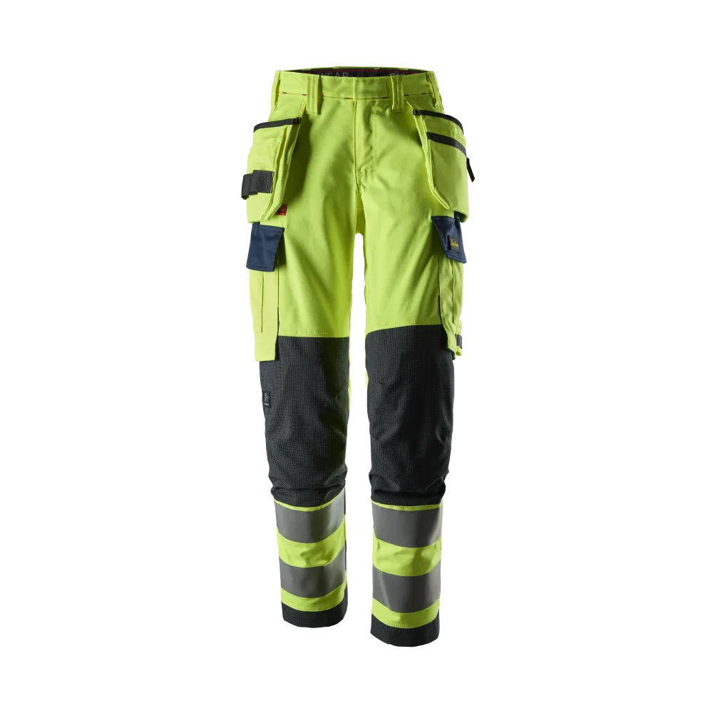Snickers Workwear ProtecWork 6768 Varselbyxa varsel, gul/marinblå, dam, klass 2, flamskydd 52