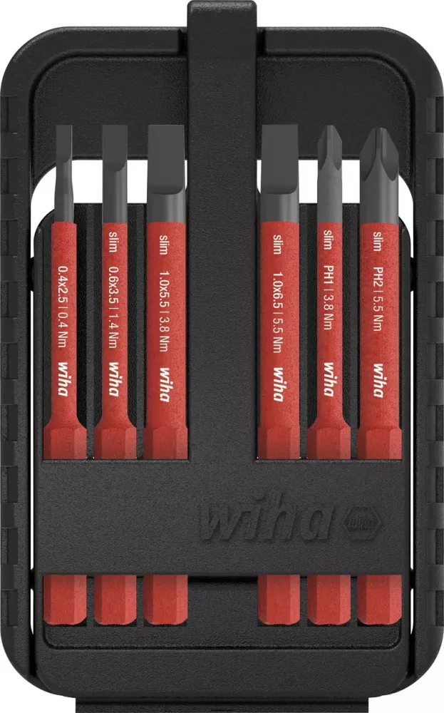 Wiha slimBit 43159 Bitssats 6 delar, SL/PH, 1000 V