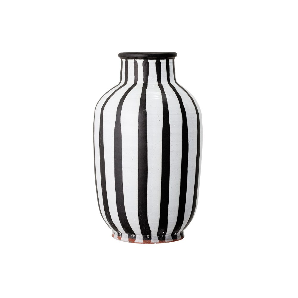 Schila vas terrakotta 44 cm, Svart-vit