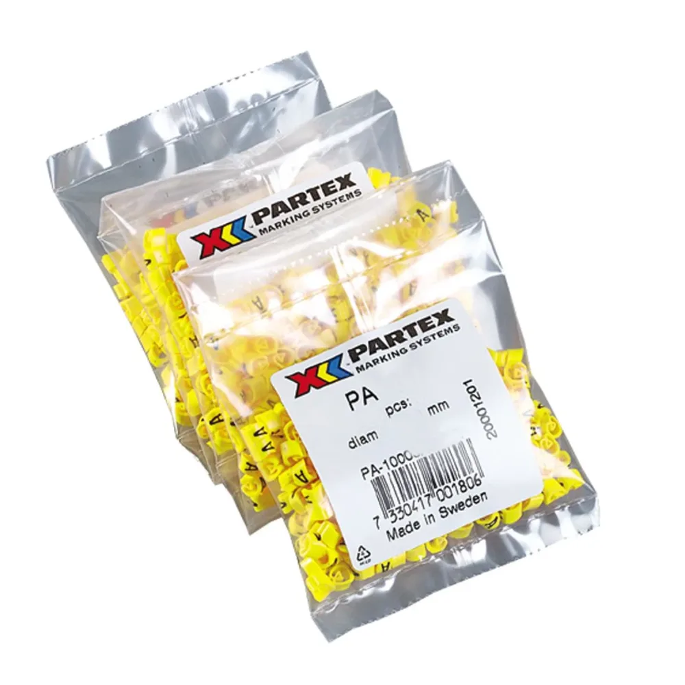 Partex PA1401/3 Kabelmärkning siffror, Ø2,5-5 mm, 200-pack 3