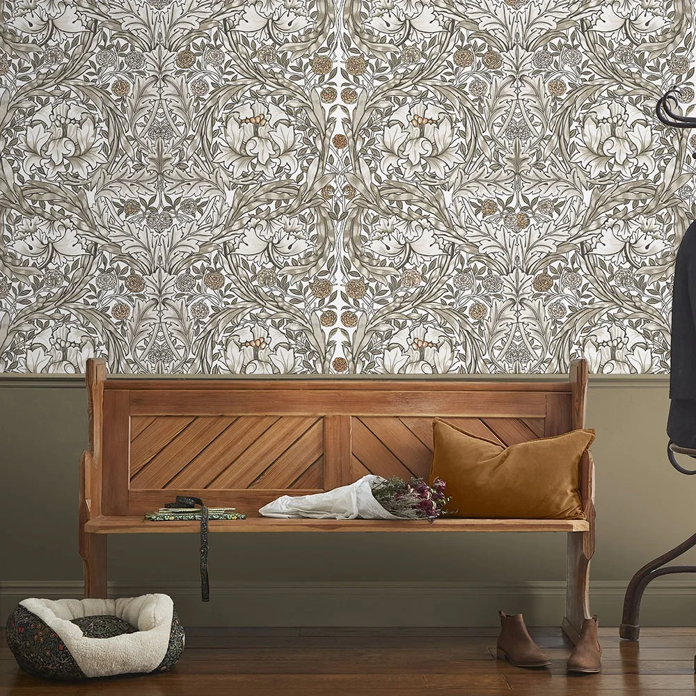 Graham & Brown William Morris At Home 125409 Tapet African Marigold Neutral Fixed Size Mural Blå/vit
