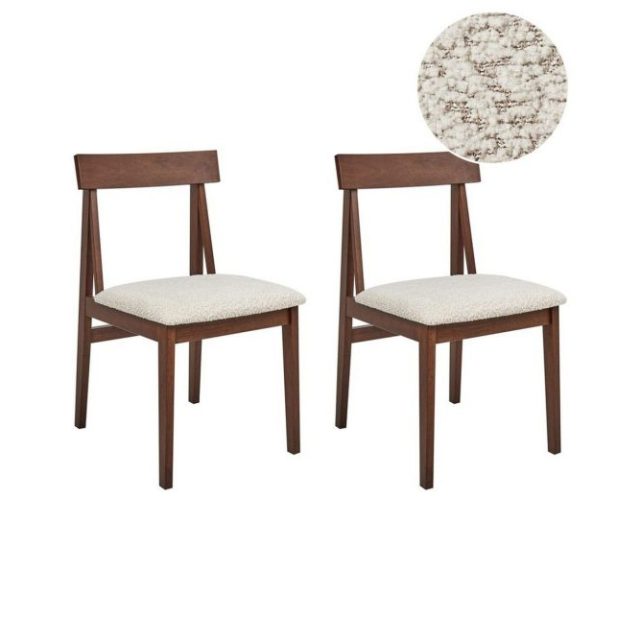 Matsalsstol Isle set om 2 Mörk Trä-Beige