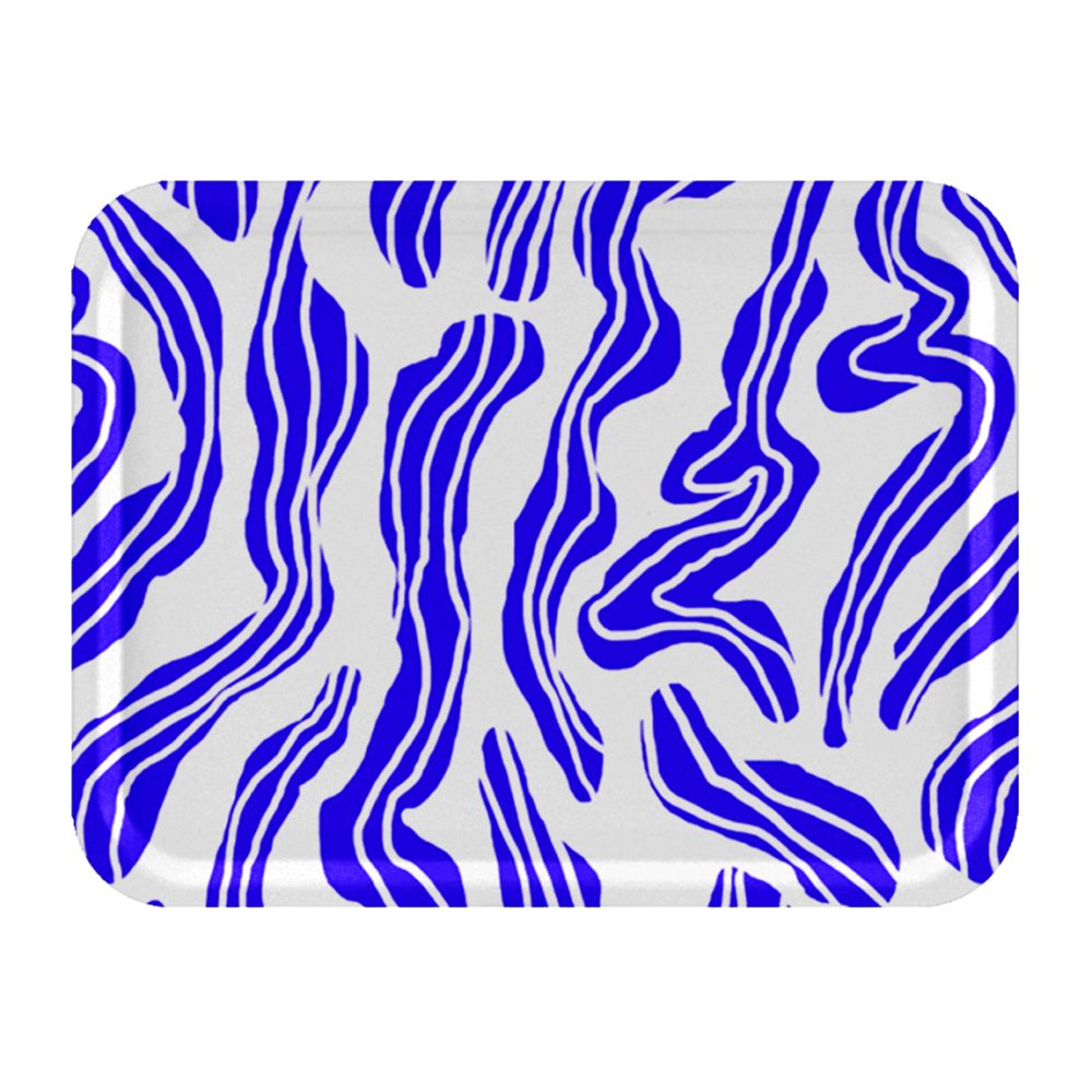 Sudd bricka 33x43 cm, Blue-white