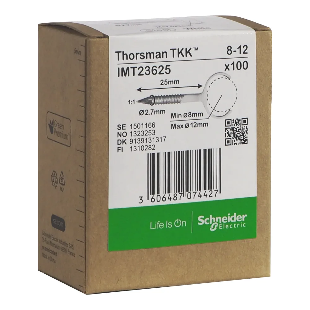 Schneider Electric IMT23615 Klammer skruv, 100-pack, rund kabel 7-10, 2,7x25 mm - Bild 2