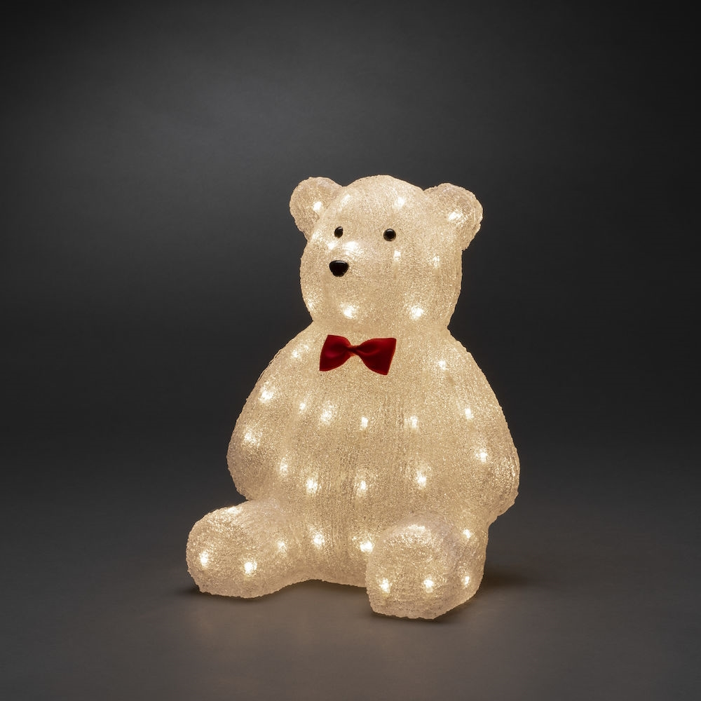Teddybjörn Akryl 38cm 64 Varmvit LED IP44 Klar Konstsmide