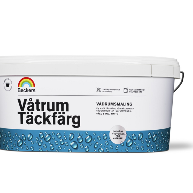 VÅTRUMSTÄCKFÄRG BECKERS VIT/BAS A 9L, 9L