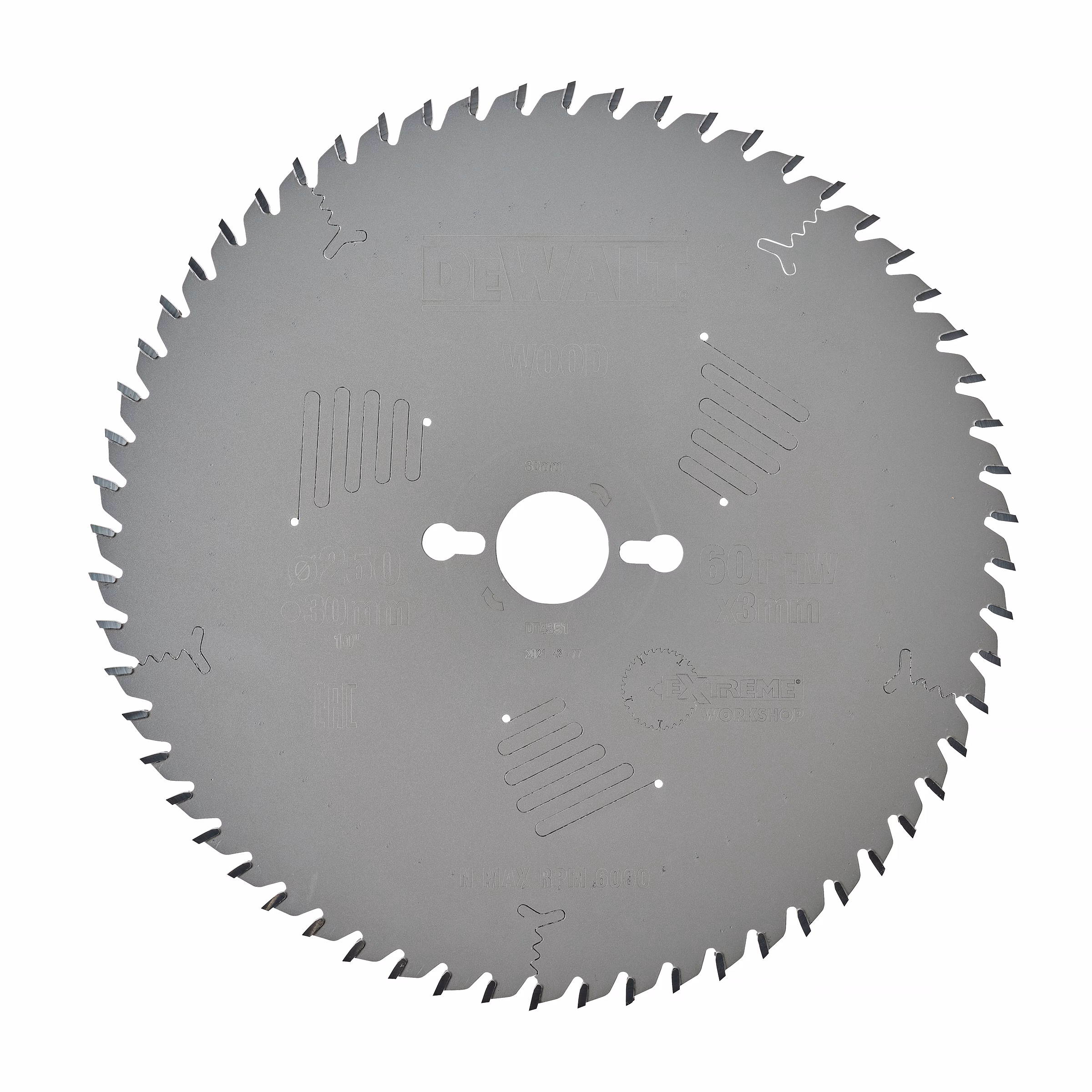 Kjøp Dewalt Sirkelsagblad for tre og ikke-jernholdige metaller, 250x30 mm, 60T, DT4351