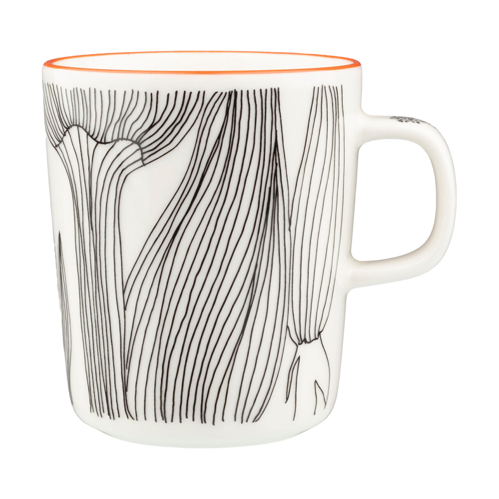 Kukat Puhkeavat mugg 25 cl, White-black-orange