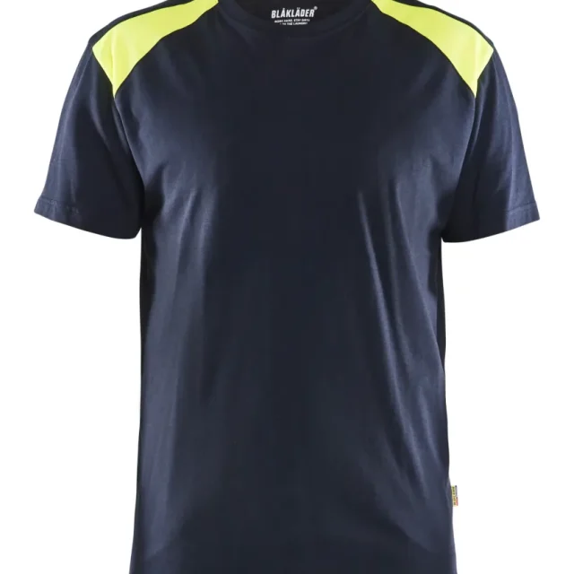 Blåkläder 337910428633XL T-shirt varsel, marinblå/gul XL