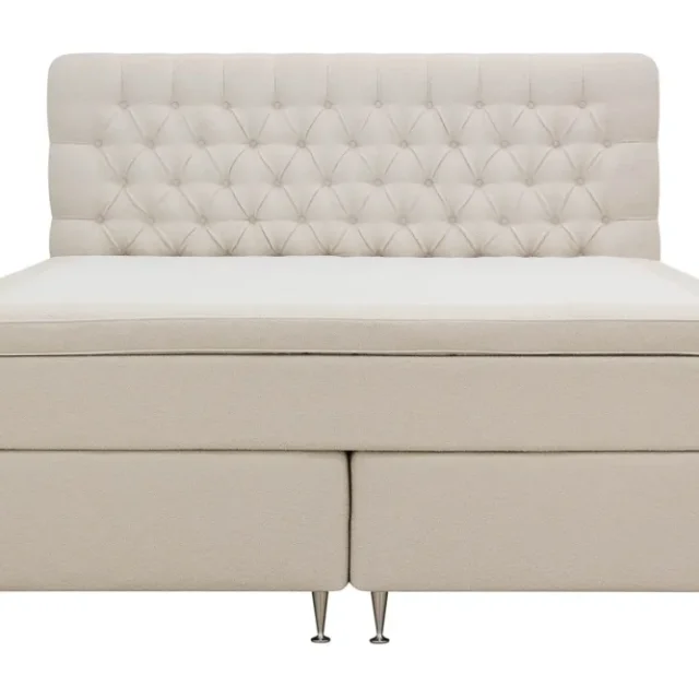 HVILA Lyx Komplett Sängpaket 160x200 cm Kontinentalsäng med knappad sänggavel i bouclé