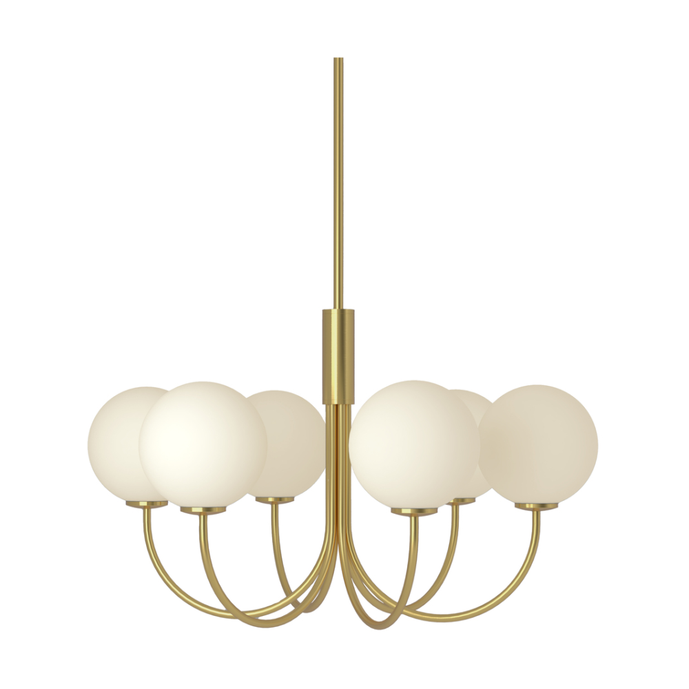 Ballon ljuskrona, Satin brass, Ø60 cm