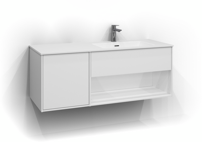 TVÄTTSTÄLLSSKÅP SVEDBERGS EPOS PLAN VIT 1+1L ÖPPEN 120X45,3X45CM HÖ