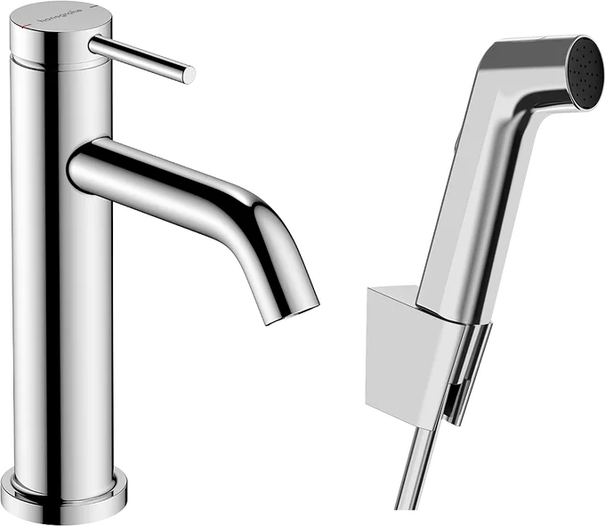 Hansgrohe Tecturis S Tvättställsblandare med bidet handdusch & 160 cm duschslang Svart - Bild 2