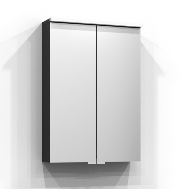 SPEGELSKÅP SVEDBERGS SAREK SVART ASK LED EL 2HYLL 50X71,6X15,1CM